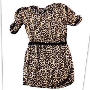 Michael kors leopard print belted dress